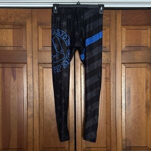 Men’s feed me fight me thin blue line leggings